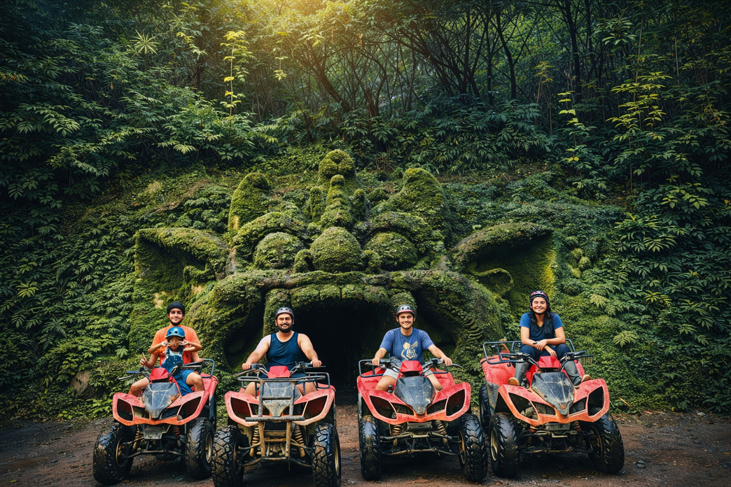 Tropical island paradise aerial view